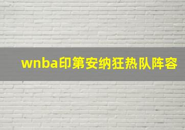 wnba印第安纳狂热队阵容