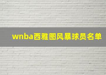 wnba西雅图风暴球员名单