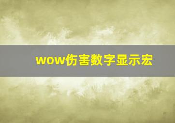 wow伤害数字显示宏