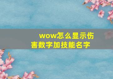 wow怎么显示伤害数字加技能名字