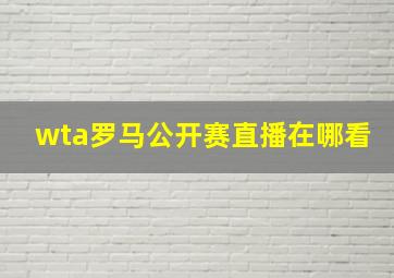 wta罗马公开赛直播在哪看