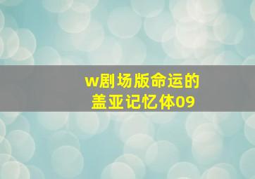 w剧场版命运的盖亚记忆体09