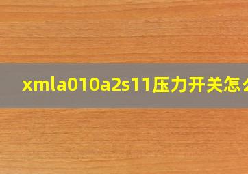 xmla010a2s11压力开关怎么用