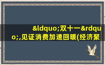 “双十一”,见证消费加速回暖(经济聚焦)