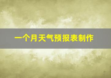 一个月天气预报表制作