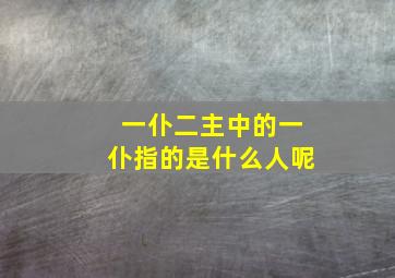 一仆二主中的一仆指的是什么人呢