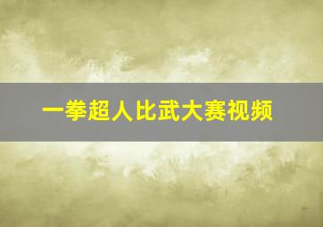 一拳超人比武大赛视频