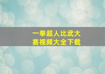 一拳超人比武大赛视频大全下载