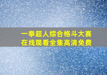 一拳超人综合格斗大赛在线观看全集高清免费