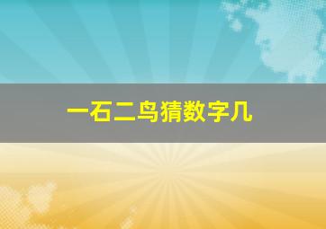 一石二鸟猜数字几