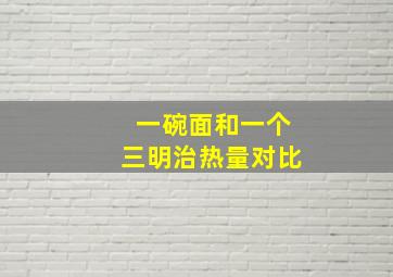 一碗面和一个三明治热量对比