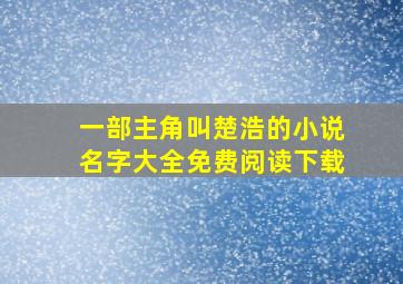 一部主角叫楚浩的小说名字大全免费阅读下载