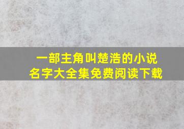 一部主角叫楚浩的小说名字大全集免费阅读下载