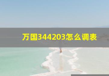 万国344203怎么调表