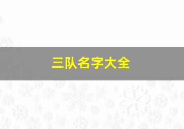 三队名字大全