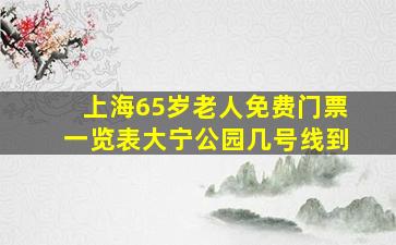 上海65岁老人免费门票一览表大宁公园几号线到