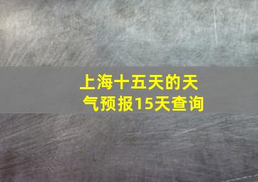 上海十五天的天气预报15天查询