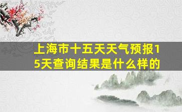 上海市十五天天气预报15天查询结果是什么样的