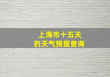 上海市十五天的天气预报查询