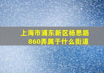 上海市浦东新区杨思路860弄属于什么街道