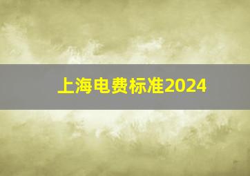 上海电费标准2024