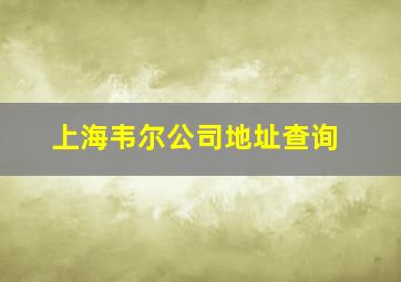 上海韦尔公司地址查询