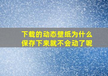 下载的动态壁纸为什么保存下来就不会动了呢