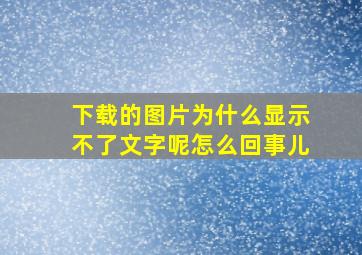 下载的图片为什么显示不了文字呢怎么回事儿