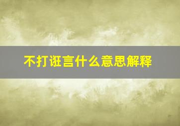 不打诳言什么意思解释