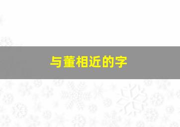 与董相近的字