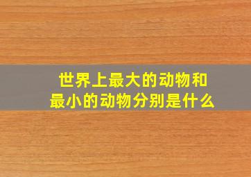 世界上最大的动物和最小的动物分别是什么