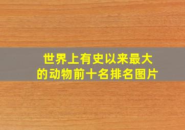 世界上有史以来最大的动物前十名排名图片