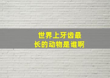 世界上牙齿最长的动物是谁啊