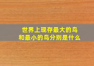 世界上现存最大的鸟和最小的鸟分别是什么