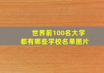 世界前100名大学都有哪些学校名单图片