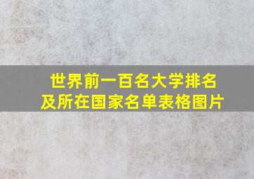 世界前一百名大学排名及所在国家名单表格图片