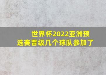 世界杯2022亚洲预选赛晋级几个球队参加了