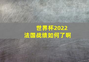 世界杯2022法国战绩如何了啊