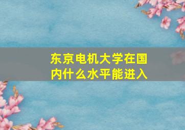 东京电机大学在国内什么水平能进入