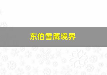 东伯雪鹰境界