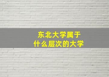 东北大学属于什么层次的大学