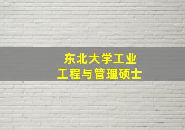 东北大学工业工程与管理硕士