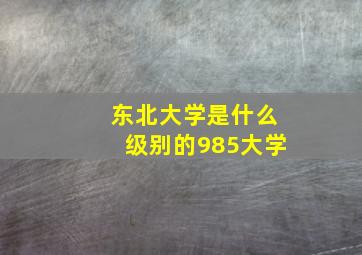 东北大学是什么级别的985大学