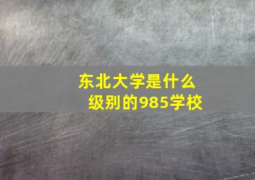 东北大学是什么级别的985学校