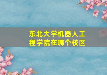 东北大学机器人工程学院在哪个校区