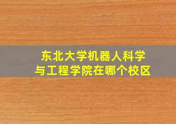 东北大学机器人科学与工程学院在哪个校区