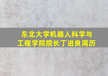 东北大学机器人科学与工程学院院长丁进良简历