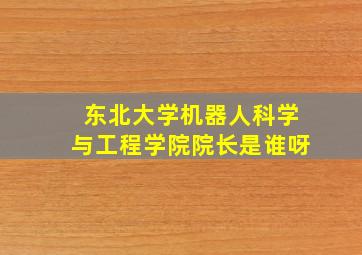 东北大学机器人科学与工程学院院长是谁呀