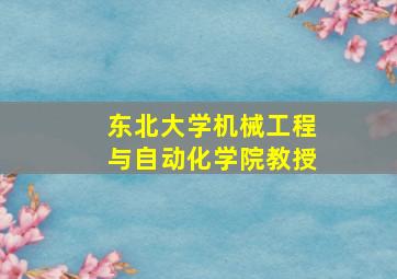 东北大学机械工程与自动化学院教授