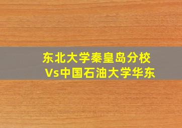 东北大学秦皇岛分校Vs中国石油大学华东